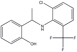 2-(1-{[2-chloro-6-(trifluoromethyl)phenyl]amino}ethyl)phenol Struktur