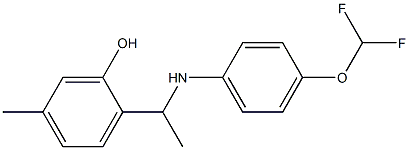 2-(1-{[4-(difluoromethoxy)phenyl]amino}ethyl)-5-methylphenol Struktur