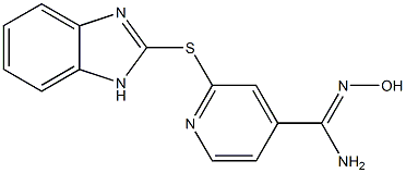 2-(1H-1,3-benzodiazol-2-ylsulfanyl)-N'-hydroxypyridine-4-carboximidamide Struktur