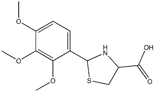 2-(2,3,4-trimethoxyphenyl)-1,3-thiazolidine-4-carboxylic acid Struktur