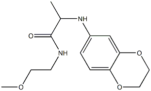 2-(2,3-dihydro-1,4-benzodioxin-6-ylamino)-N-(2-methoxyethyl)propanamide Struktur