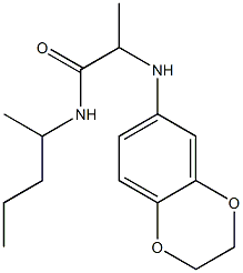 2-(2,3-dihydro-1,4-benzodioxin-6-ylamino)-N-(pentan-2-yl)propanamide Struktur