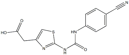 2-(2-{[(4-cyanophenyl)carbamoyl]amino}-1,3-thiazol-4-yl)acetic acid Struktur