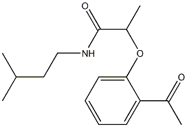 2-(2-acetylphenoxy)-N-(3-methylbutyl)propanamide Struktur