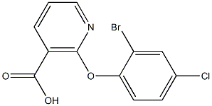 2-(2-bromo-4-chlorophenoxy)nicotinic acid Struktur