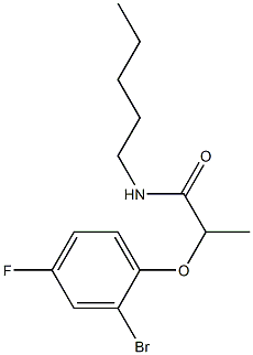 2-(2-bromo-4-fluorophenoxy)-N-pentylpropanamide Struktur