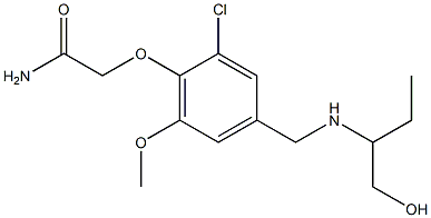 2-(2-chloro-4-{[(1-hydroxybutan-2-yl)amino]methyl}-6-methoxyphenoxy)acetamide Struktur