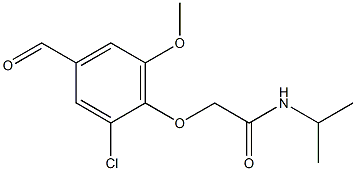 2-(2-chloro-4-formyl-6-methoxyphenoxy)-N-(propan-2-yl)acetamide Struktur