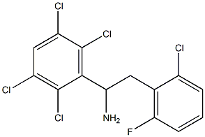 2-(2-chloro-6-fluorophenyl)-1-(2,3,5,6-tetrachlorophenyl)ethan-1-amine Struktur