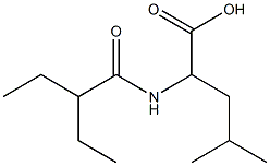 2-(2-ethylbutanamido)-4-methylpentanoic acid Struktur