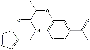 2-(3-acetylphenoxy)-N-(furan-2-ylmethyl)propanamide Struktur