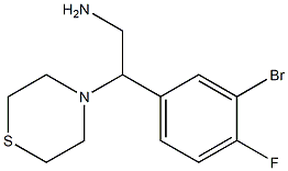 2-(3-bromo-4-fluorophenyl)-2-(thiomorpholin-4-yl)ethan-1-amine Struktur