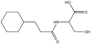 2-(3-cyclohexylpropanamido)-3-hydroxypropanoic acid Struktur