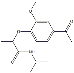 2-(4-acetyl-2-methoxyphenoxy)-N-(propan-2-yl)propanamide Struktur