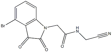 2-(4-bromo-2,3-dioxo-2,3-dihydro-1H-indol-1-yl)-N-(cyanomethyl)acetamide Struktur