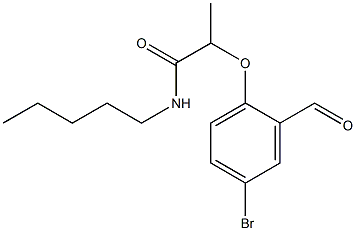 2-(4-bromo-2-formylphenoxy)-N-pentylpropanamide Struktur