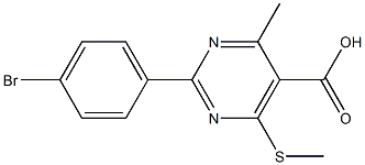 2-(4-bromophenyl)-4-methyl-6-(methylthio)pyrimidine-5-carboxylic acid Struktur