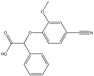 2-(4-cyano-2-methoxyphenoxy)-2-phenylacetic acid Struktur