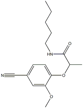 2-(4-cyano-2-methoxyphenoxy)-N-pentylpropanamide Struktur