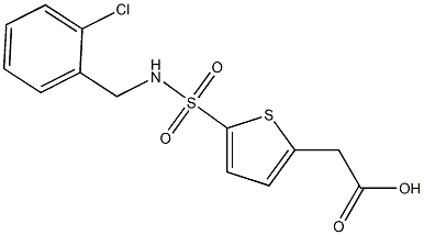 2-(5-{[(2-chlorophenyl)methyl]sulfamoyl}thiophen-2-yl)acetic acid Struktur