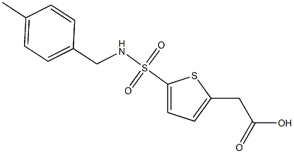 2-(5-{[(4-methylphenyl)methyl]sulfamoyl}thiophen-2-yl)acetic acid Struktur