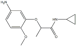 2-(5-amino-2-methoxyphenoxy)-N-cyclopropylpropanamide Struktur