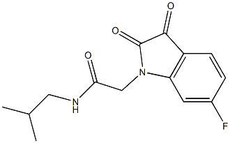 2-(6-fluoro-2,3-dioxo-2,3-dihydro-1H-indol-1-yl)-N-(2-methylpropyl)acetamide Struktur