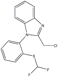 2-(chloromethyl)-1-{2-[(difluoromethyl)sulfanyl]phenyl}-1H-1,3-benzodiazole Struktur