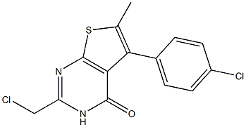 2-(chloromethyl)-5-(4-chlorophenyl)-6-methyl-3H,4H-thieno[2,3-d]pyrimidin-4-one Struktur