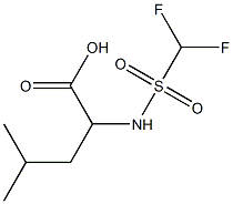 2-(difluoromethane)sulfonamido-4-methylpentanoic acid Struktur