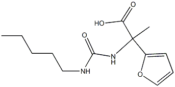 2-(furan-2-yl)-2-[(pentylcarbamoyl)amino]propanoic acid Struktur