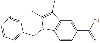 2,3-dimethyl-1-(pyridin-3-ylmethyl)-1H-indole-5-carboxylic acid Struktur