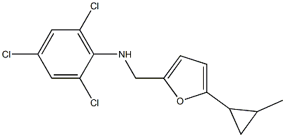 2,4,6-trichloro-N-{[5-(2-methylcyclopropyl)furan-2-yl]methyl}aniline Struktur