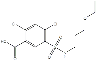 2,4-dichloro-5-[(3-ethoxypropyl)sulfamoyl]benzoic acid Struktur