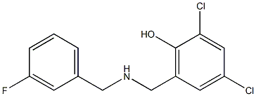 2,4-dichloro-6-({[(3-fluorophenyl)methyl]amino}methyl)phenol Struktur