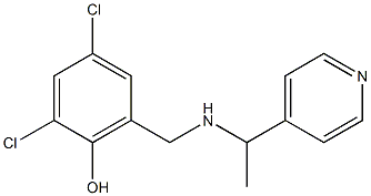 2,4-dichloro-6-({[1-(pyridin-4-yl)ethyl]amino}methyl)phenol Struktur