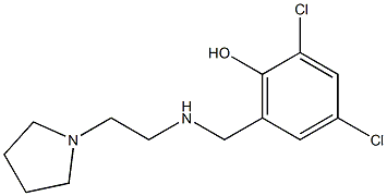 2,4-dichloro-6-({[2-(pyrrolidin-1-yl)ethyl]amino}methyl)phenol Struktur