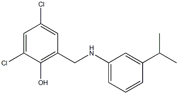 2,4-dichloro-6-({[3-(propan-2-yl)phenyl]amino}methyl)phenol Struktur