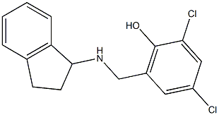 2,4-dichloro-6-[(2,3-dihydro-1H-inden-1-ylamino)methyl]phenol Struktur