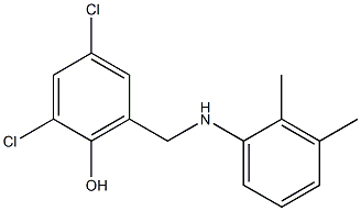 2,4-dichloro-6-{[(2,3-dimethylphenyl)amino]methyl}phenol Struktur