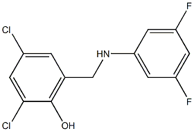 2,4-dichloro-6-{[(3,5-difluorophenyl)amino]methyl}phenol Struktur