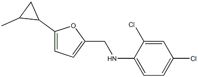 2,4-dichloro-N-{[5-(2-methylcyclopropyl)furan-2-yl]methyl}aniline Struktur