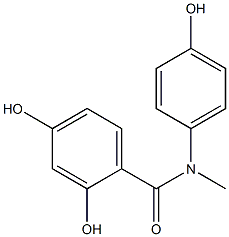 2,4-dihydroxy-N-(4-hydroxyphenyl)-N-methylbenzamide Struktur