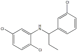 2,5-dichloro-N-[1-(3-chlorophenyl)propyl]aniline Struktur