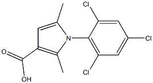 2,5-dimethyl-1-(2,4,6-trichlorophenyl)-1H-pyrrole-3-carboxylic acid Struktur