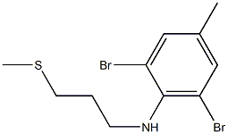 2,6-dibromo-4-methyl-N-[3-(methylsulfanyl)propyl]aniline Struktur