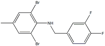 2,6-dibromo-N-[(3,4-difluorophenyl)methyl]-4-methylaniline Struktur