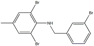 2,6-dibromo-N-[(3-bromophenyl)methyl]-4-methylaniline Struktur