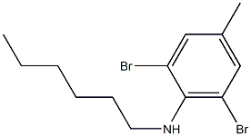 2,6-dibromo-N-hexyl-4-methylaniline Struktur