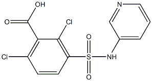 2,6-dichloro-3-(pyridin-3-ylsulfamoyl)benzoic acid Struktur